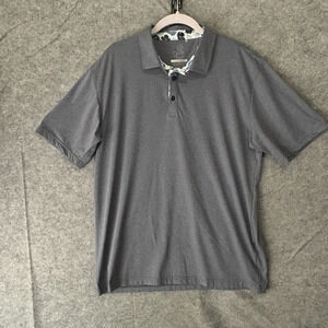 Swannies Golf Polo Shirt Mens Sz L‎ Gray Performance Moisture Wicking - SEE LOGO